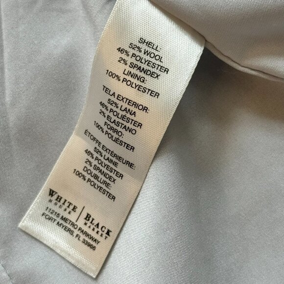 White House Black Market Gray Tone on Tone Colorblock Wool Blazer US8   - 1H2126 - Picture 7 of 12